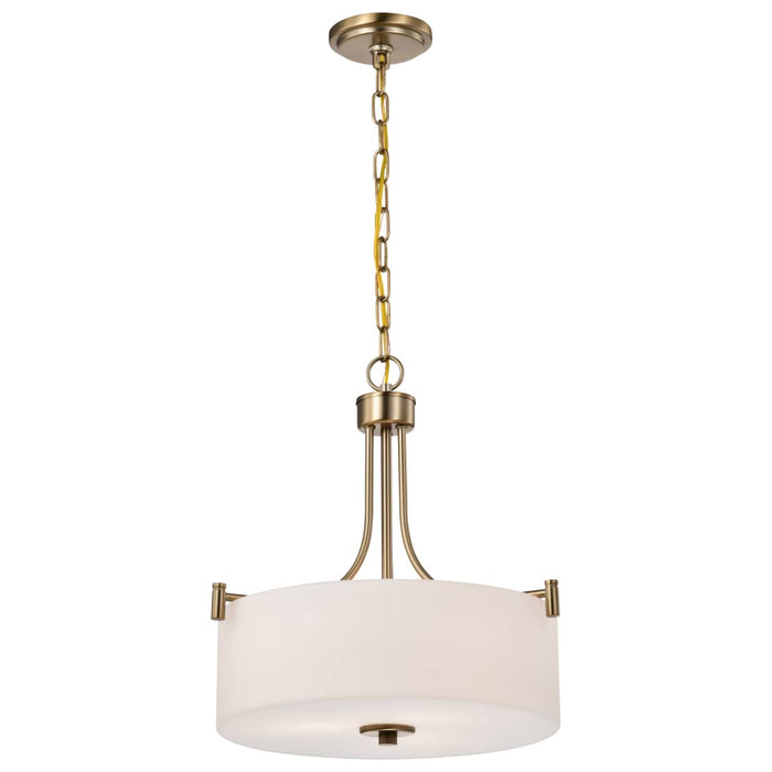 Pendant Nuvo 60-8204 Liam - 3 Light Pendant - Burnished Brass - White Opal Glass Nuvo