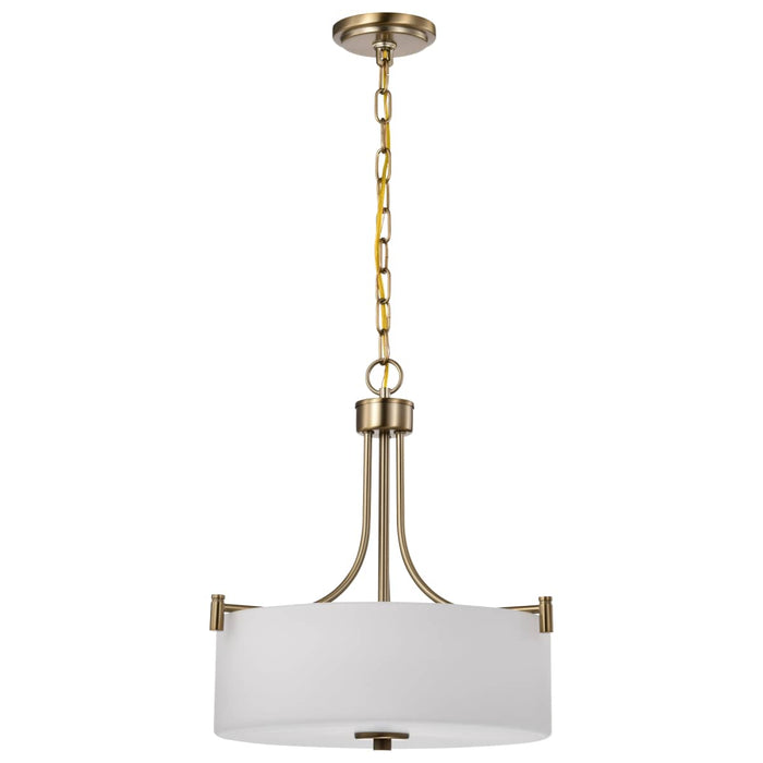 Pendant Nuvo 60-8204 Liam - 3 Light Pendant - Burnished Brass - White Opal Glass Nuvo