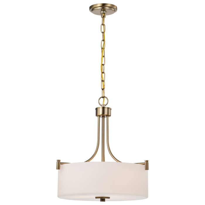 Pendant Nuvo 60-8204 Liam - 3 Light Pendant - Burnished Brass - White Opal Glass Nuvo