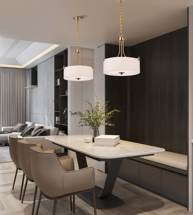 Pendant Nuvo 60-8204 Liam - 3 Light Pendant - Burnished Brass - White Opal Glass Nuvo