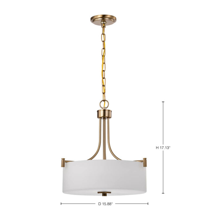 Pendant Nuvo 60-8204 Liam - 3 Light Pendant - Burnished Brass - White Opal Glass Nuvo