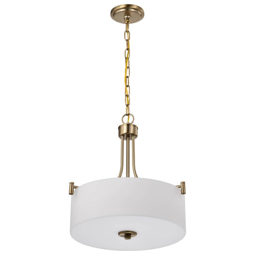 Pendant Nuvo 60-8204 Liam - 3 Light Pendant - Burnished Brass - White Opal Glass Nuvo