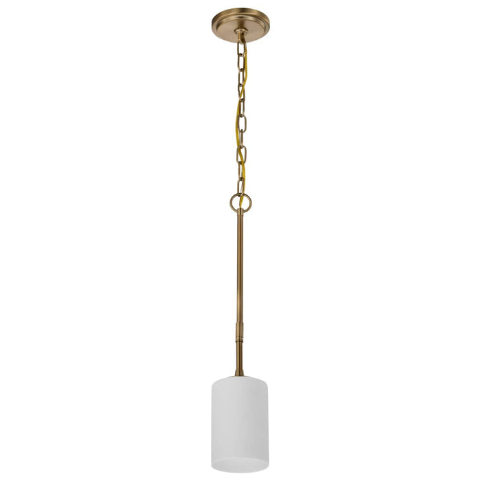 Mini Pendant Nuvo 60-8205 Liam - 1 Light Mini Pendant - Burnished Brass - White Opal Glass Nuvo