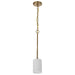 Mini Pendant Nuvo 60-8205 Liam - 1 Light Mini Pendant - Burnished Brass - White Opal Glass Nuvo