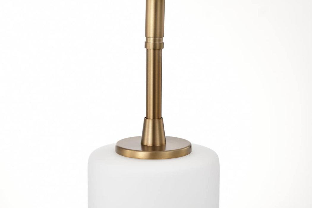 Mini Pendant Nuvo 60-8205 Liam - 1 Light Mini Pendant - Burnished Brass - White Opal Glass Nuvo