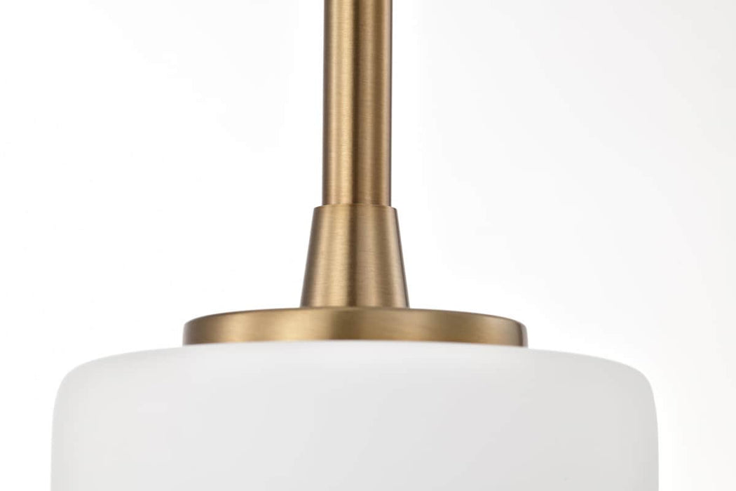 Mini Pendant Nuvo 60-8205 Liam - 1 Light Mini Pendant - Burnished Brass - White Opal Glass Nuvo
