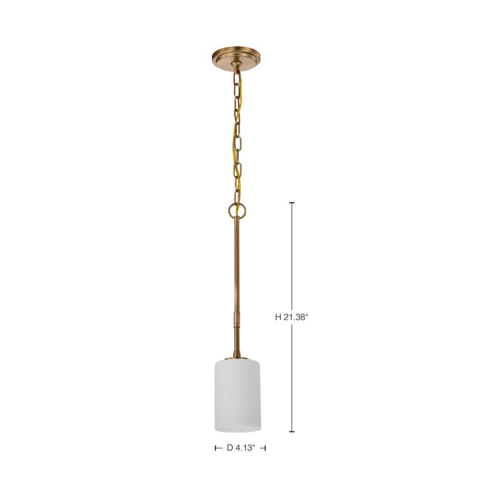 Mini Pendant Nuvo 60-8205 Liam - 1 Light Mini Pendant - Burnished Brass - White Opal Glass Nuvo