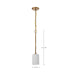 Mini Pendant Nuvo 60-8205 Liam - 1 Light Mini Pendant - Burnished Brass - White Opal Glass Nuvo