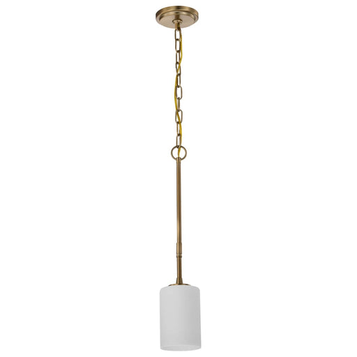 Mini Pendant Nuvo 60-8205 Liam - 1 Light Mini Pendant - Burnished Brass - White Opal Glass Nuvo