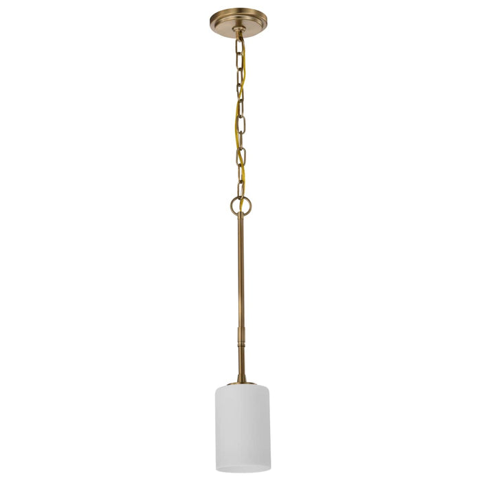 Mini Pendant Nuvo 60-8205 Liam - 1 Light Mini Pendant - Burnished Brass - White Opal Glass Nuvo