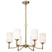 Chandelier Nuvo 60-8206 Liam - 6 Light Chandelier - Burnished Brass - White Opal Glass Nuvo