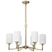 Chandelier Nuvo 60-8206 Liam - 6 Light Chandelier - Burnished Brass - White Opal Glass Nuvo