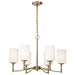 Chandelier Nuvo 60-8206 Liam - 6 Light Chandelier - Burnished Brass - White Opal Glass Nuvo