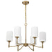 Chandelier Nuvo 60-8206 Liam - 6 Light Chandelier - Burnished Brass - White Opal Glass Nuvo