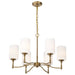 Chandelier Nuvo 60-8206 Liam - 6 Light Chandelier - Burnished Brass - White Opal Glass Nuvo