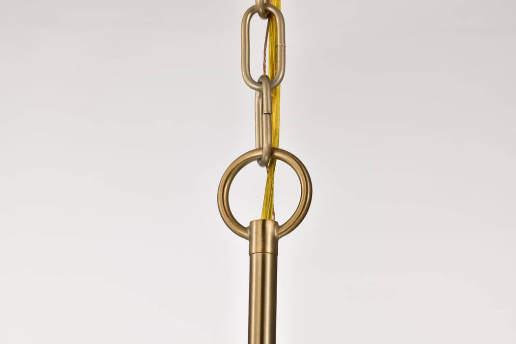 Chandelier Nuvo 60-8206 Liam - 6 Light Chandelier - Burnished Brass - White Opal Glass Nuvo