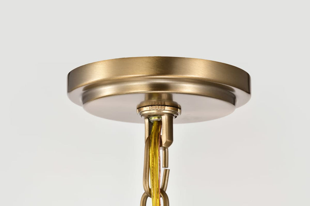 Chandelier Nuvo 60-8206 Liam - 6 Light Chandelier - Burnished Brass - White Opal Glass Nuvo