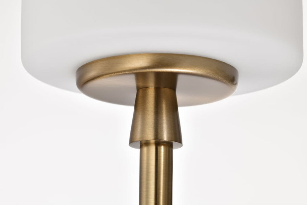 Chandelier Nuvo 60-8206 Liam - 6 Light Chandelier - Burnished Brass - White Opal Glass Nuvo