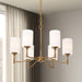 Chandelier Nuvo 60-8206 Liam - 6 Light Chandelier - Burnished Brass - White Opal Glass Nuvo