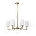 Chandelier Nuvo 60-8206 Liam - 6 Light Chandelier - Burnished Brass - White Opal Glass Nuvo