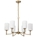 Chandelier Nuvo 60-8206 Liam - 6 Light Chandelier - Burnished Brass - White Opal Glass Nuvo