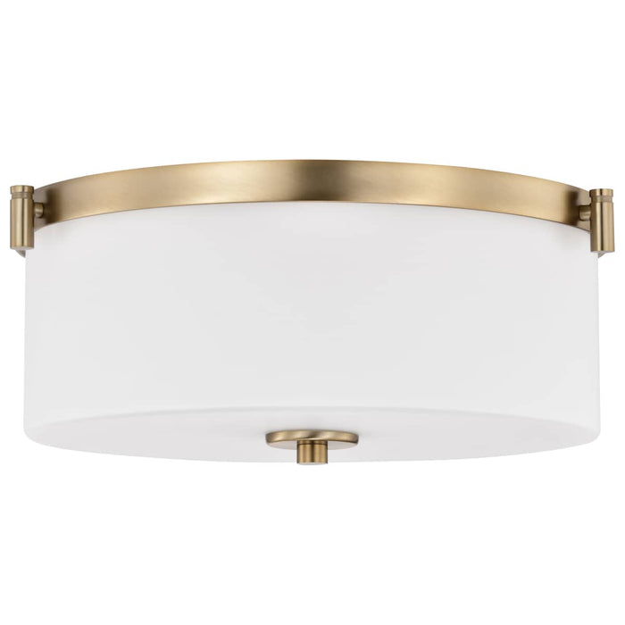 Flush Mount Nuvo 60-8207 Liam - 3 Light Flush Mount - Burnished Brass - White Opal Glass Nuvo