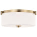 Flush Mount Nuvo 60-8207 Liam - 3 Light Flush Mount - Burnished Brass - White Opal Glass Nuvo