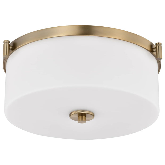 Flush Mount Nuvo 60-8207 Liam - 3 Light Flush Mount - Burnished Brass - White Opal Glass Nuvo
