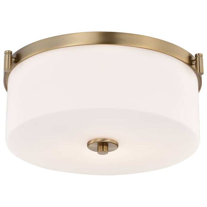 Flush Mount Nuvo 60-8207 Liam - 3 Light Flush Mount - Burnished Brass - White Opal Glass Nuvo