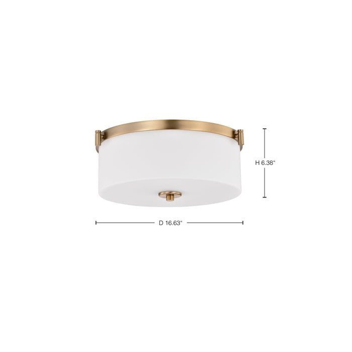 Flush Mount Nuvo 60-8207 Liam - 3 Light Flush Mount - Burnished Brass - White Opal Glass Nuvo