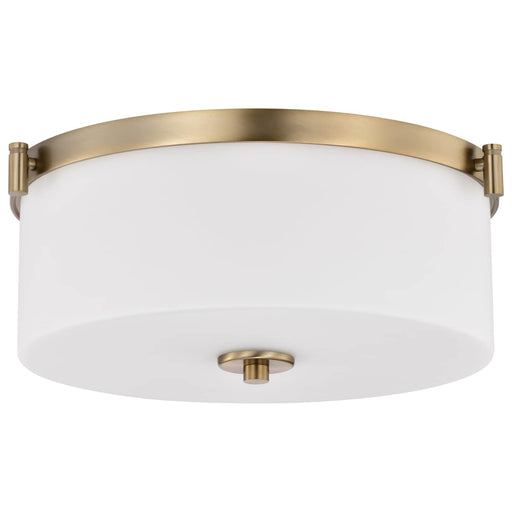 Flush Mount Nuvo 60-8207 Liam - 3 Light Flush Mount - Burnished Brass - White Opal Glass Nuvo
