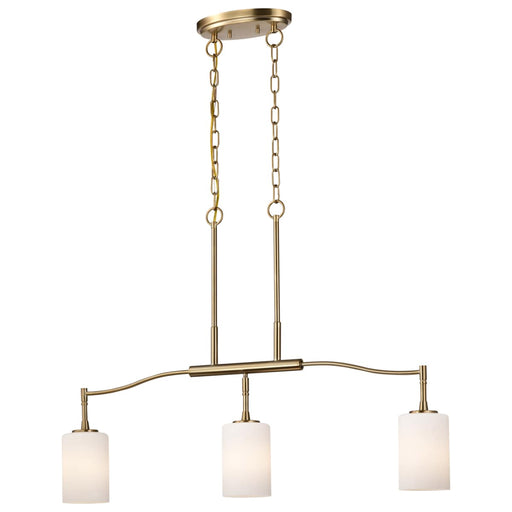 Pendant Nuvo 60-8208 Liam - 3 Light Island Pendant - Burnished Brass - White Opal Glass Nuvo