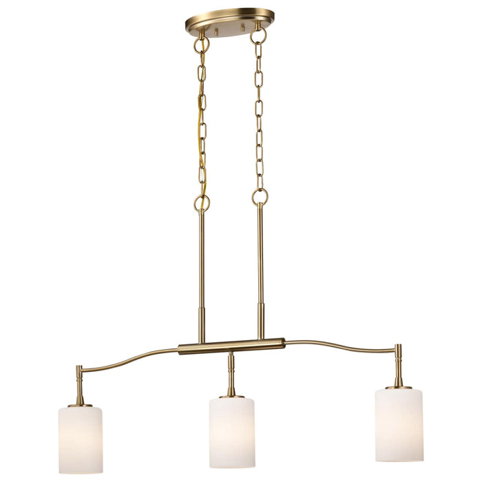 Pendant Nuvo 60-8208 Liam - 3 Light Island Pendant - Burnished Brass - White Opal Glass Nuvo