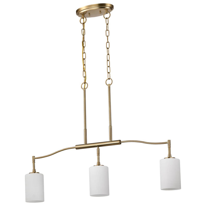 Pendant Nuvo 60-8208 Liam - 3 Light Island Pendant - Burnished Brass - White Opal Glass Nuvo