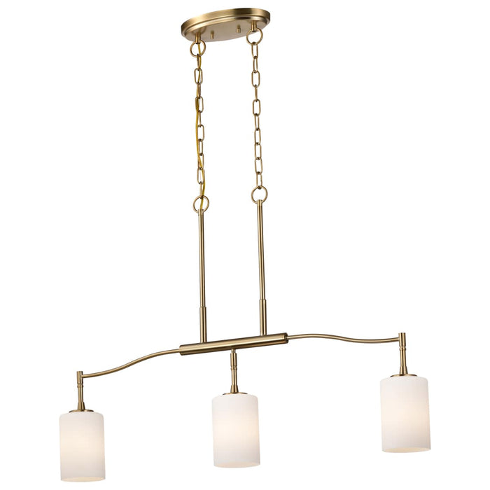 Pendant Nuvo 60-8208 Liam - 3 Light Island Pendant - Burnished Brass - White Opal Glass Nuvo