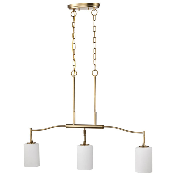 Pendant Nuvo 60-8208 Liam - 3 Light Island Pendant - Burnished Brass - White Opal Glass Nuvo