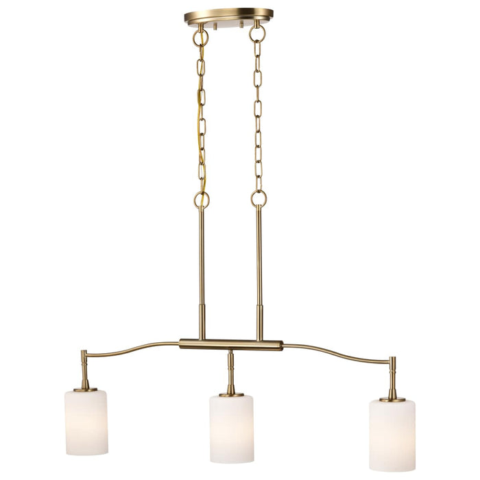 Pendant Nuvo 60-8208 Liam - 3 Light Island Pendant - Burnished Brass - White Opal Glass Nuvo