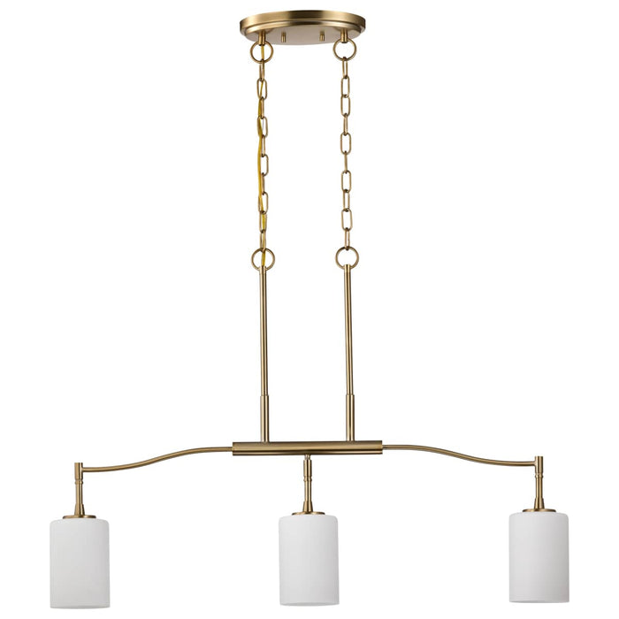 Pendant Nuvo 60-8208 Liam - 3 Light Island Pendant - Burnished Brass - White Opal Glass Nuvo