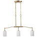 Pendant Nuvo 60-8208 Liam - 3 Light Island Pendant - Burnished Brass - White Opal Glass Nuvo