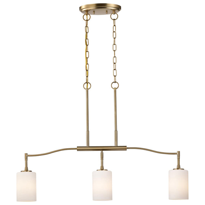Pendant Nuvo 60-8208 Liam - 3 Light Island Pendant - Burnished Brass - White Opal Glass Nuvo