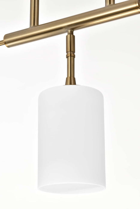 Pendant Nuvo 60-8208 Liam - 3 Light Island Pendant - Burnished Brass - White Opal Glass Nuvo