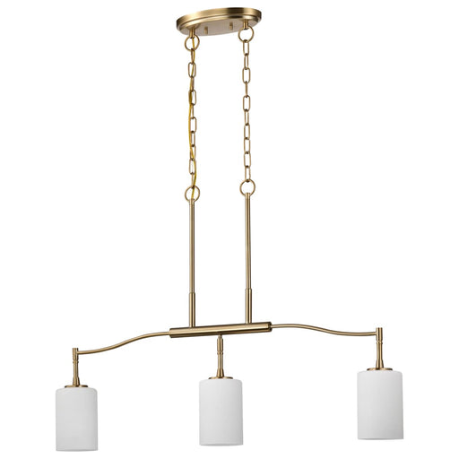 Pendant Nuvo 60-8208 Liam - 3 Light Island Pendant - Burnished Brass - White Opal Glass Nuvo