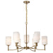 Chandelier Nuvo 60-8209 Liam - 9 Light Chandelier - Burnished Brass - White Opal Glass Nuvo