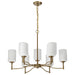 Chandelier Nuvo 60-8209 Liam - 9 Light Chandelier - Burnished Brass - White Opal Glass Nuvo