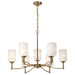 Chandelier Nuvo 60-8209 Liam - 9 Light Chandelier - Burnished Brass - White Opal Glass Nuvo
