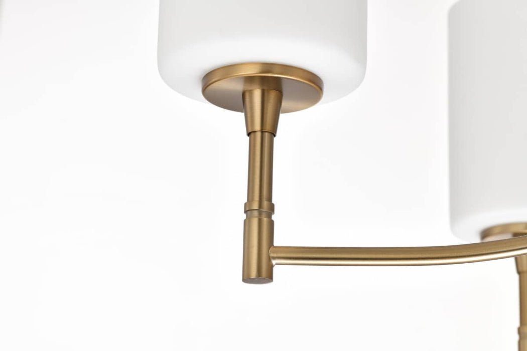Chandelier Nuvo 60-8209 Liam - 9 Light Chandelier - Burnished Brass - White Opal Glass Nuvo