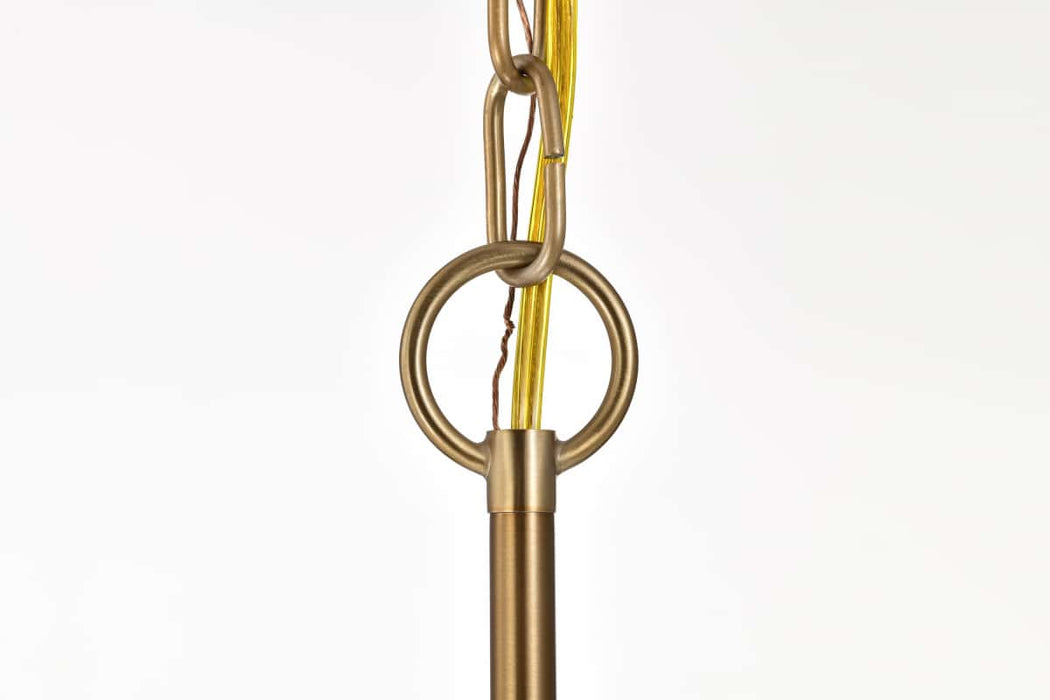 Chandelier Nuvo 60-8209 Liam - 9 Light Chandelier - Burnished Brass - White Opal Glass Nuvo