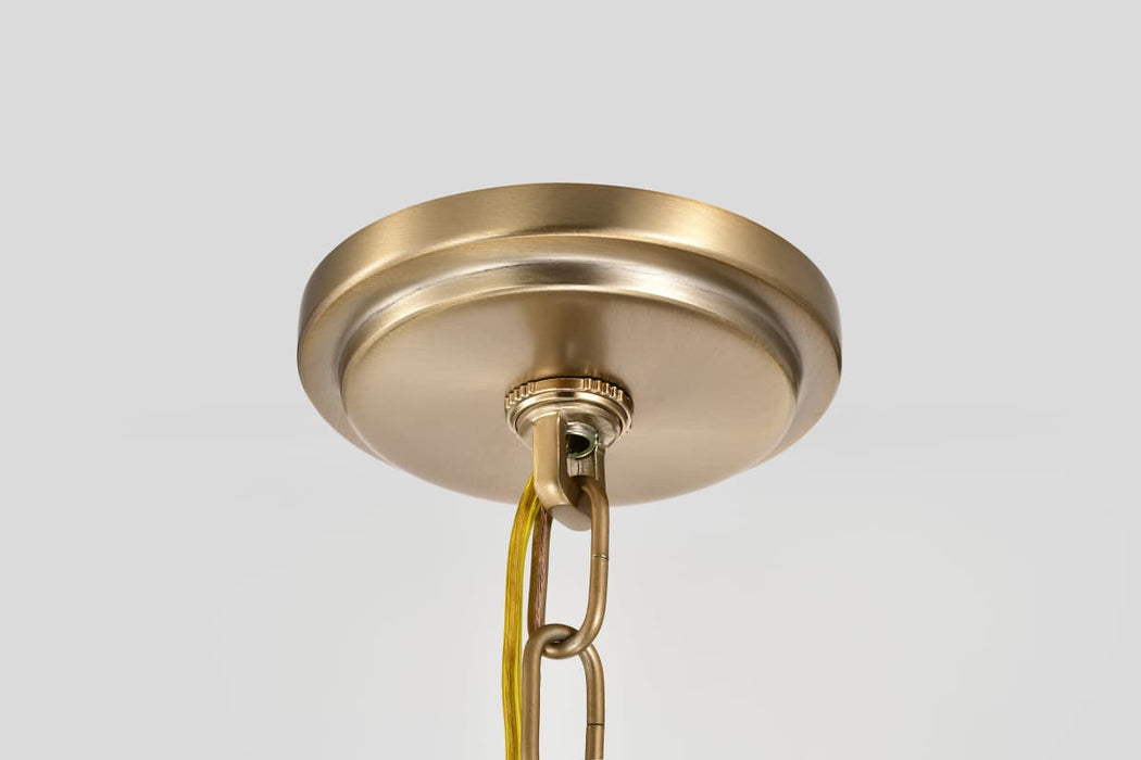 Chandelier Nuvo 60-8209 Liam - 9 Light Chandelier - Burnished Brass - White Opal Glass Nuvo