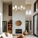 Chandelier Nuvo 60-8209 Liam - 9 Light Chandelier - Burnished Brass - White Opal Glass Nuvo