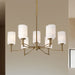 Chandelier Nuvo 60-8209 Liam - 9 Light Chandelier - Burnished Brass - White Opal Glass Nuvo